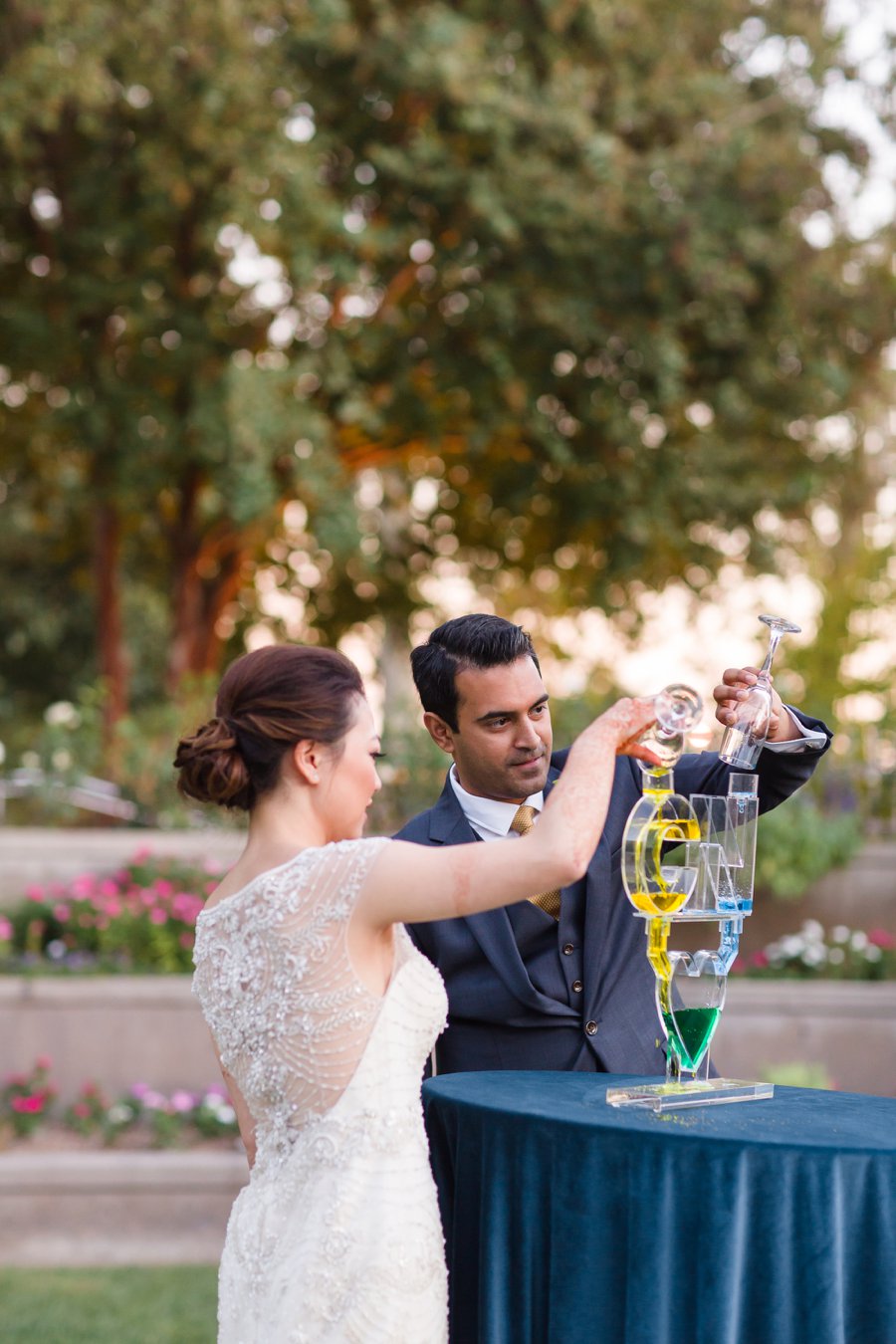 A Navy and Yellow Elegant Multicultural California Wedding via TheELD.com