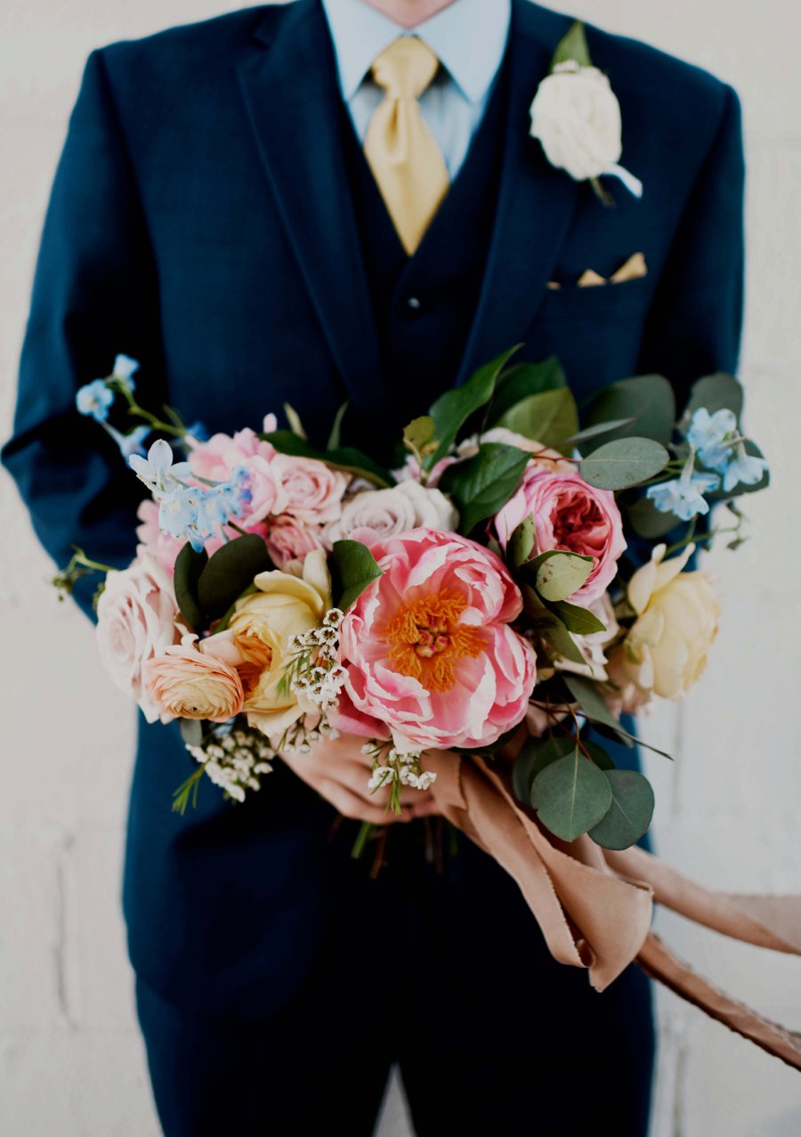 A Colorful Floral inspired Industrial Dallas Wedding via TheELD.com