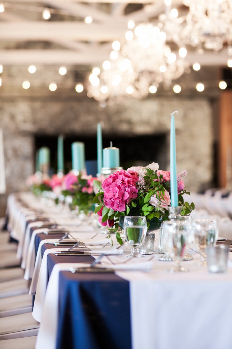 A Preppy Pink, Navy, & Teal Pacific Northwest Wedding via TheELD.com