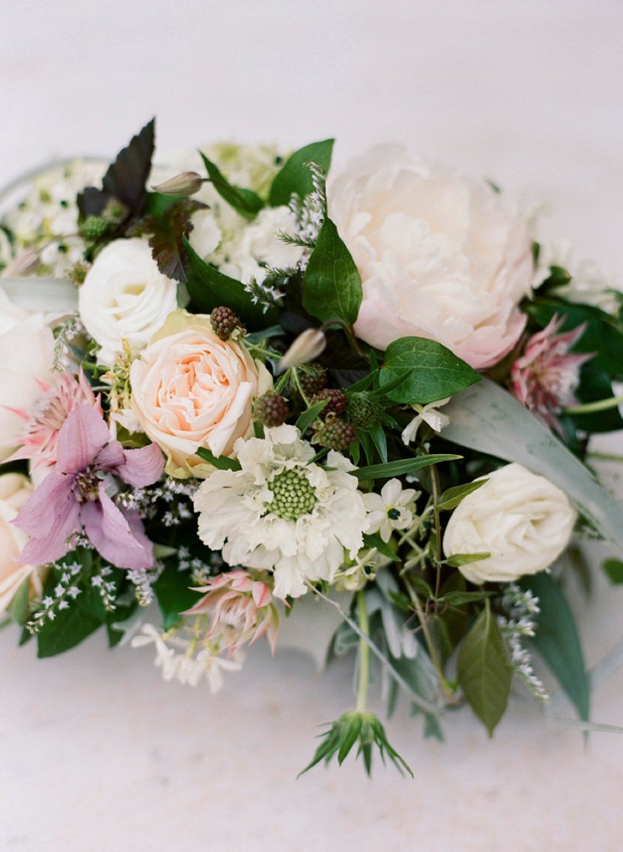 Romantic Blush, White, & Green Italian Villa Wedding Ideas via TheELD.com