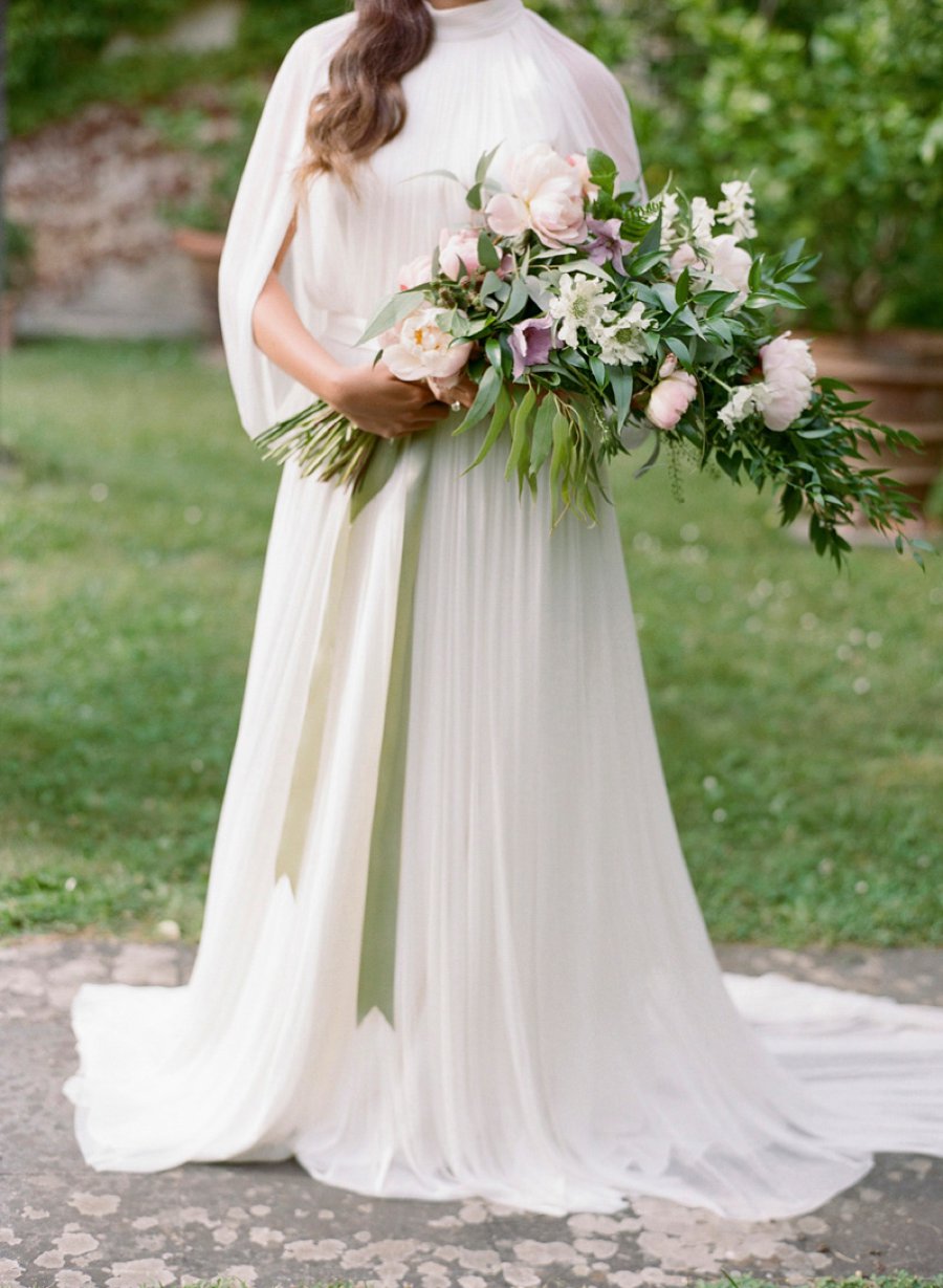 Romantic Blush, White, & Green Italian Villa Wedding Ideas via TheELD.com