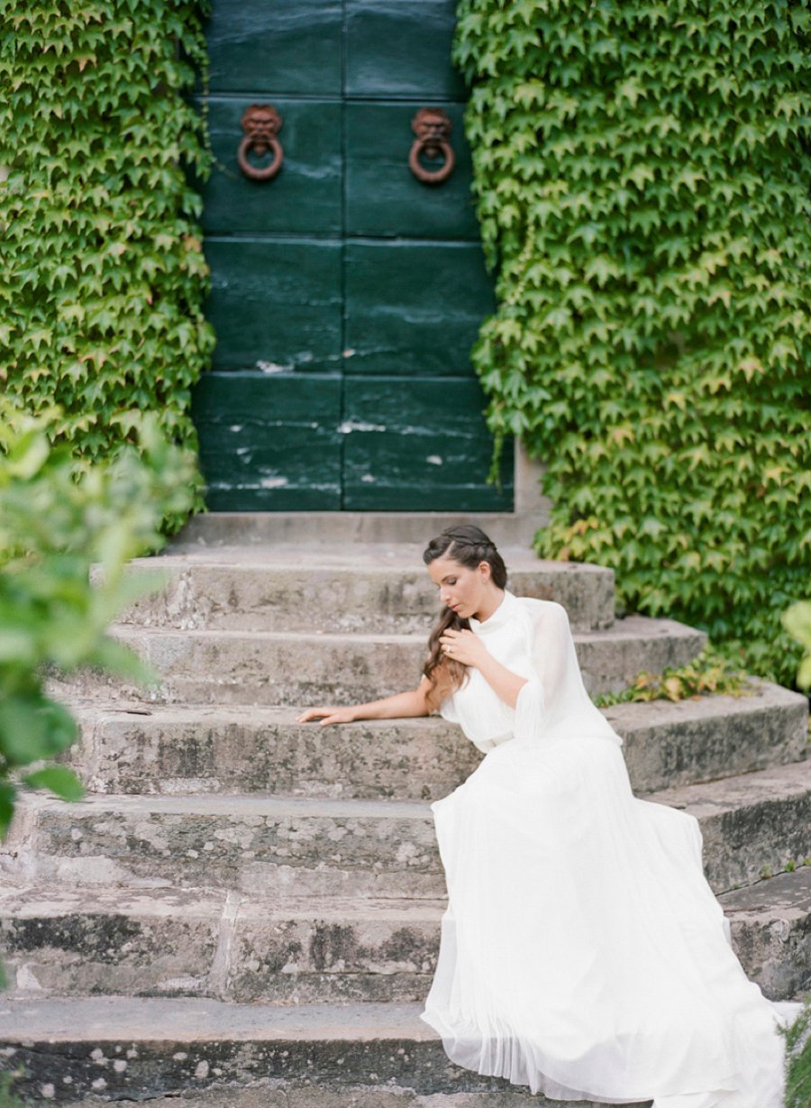 Romantic Blush, White, & Green Italian Villa Wedding Ideas via TheELD.com