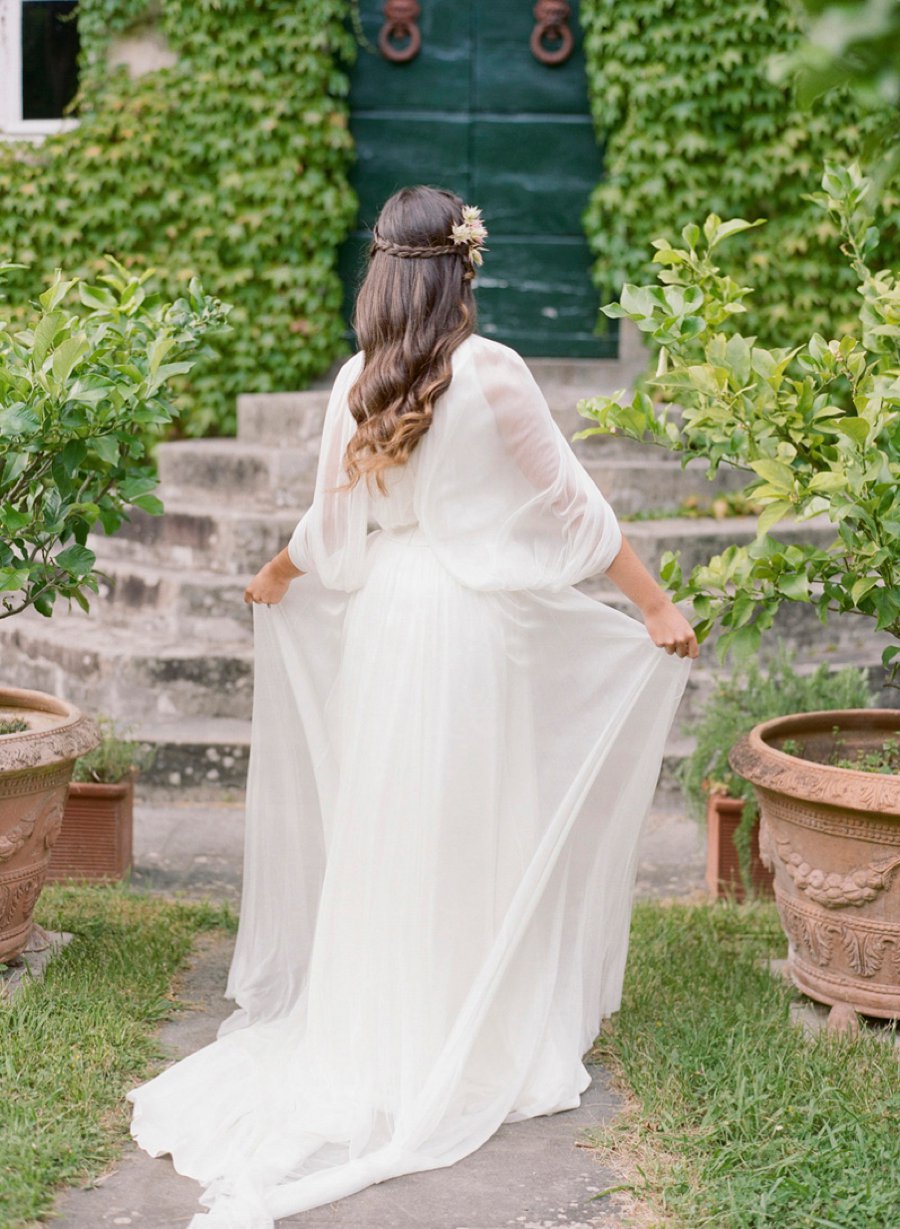 Romantic Blush, White, & Green Italian Villa Wedding Ideas via TheELD.com