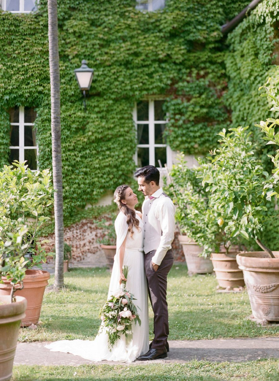 Romantic Blush, White, & Green Italian Villa Wedding Ideas via TheELD.com