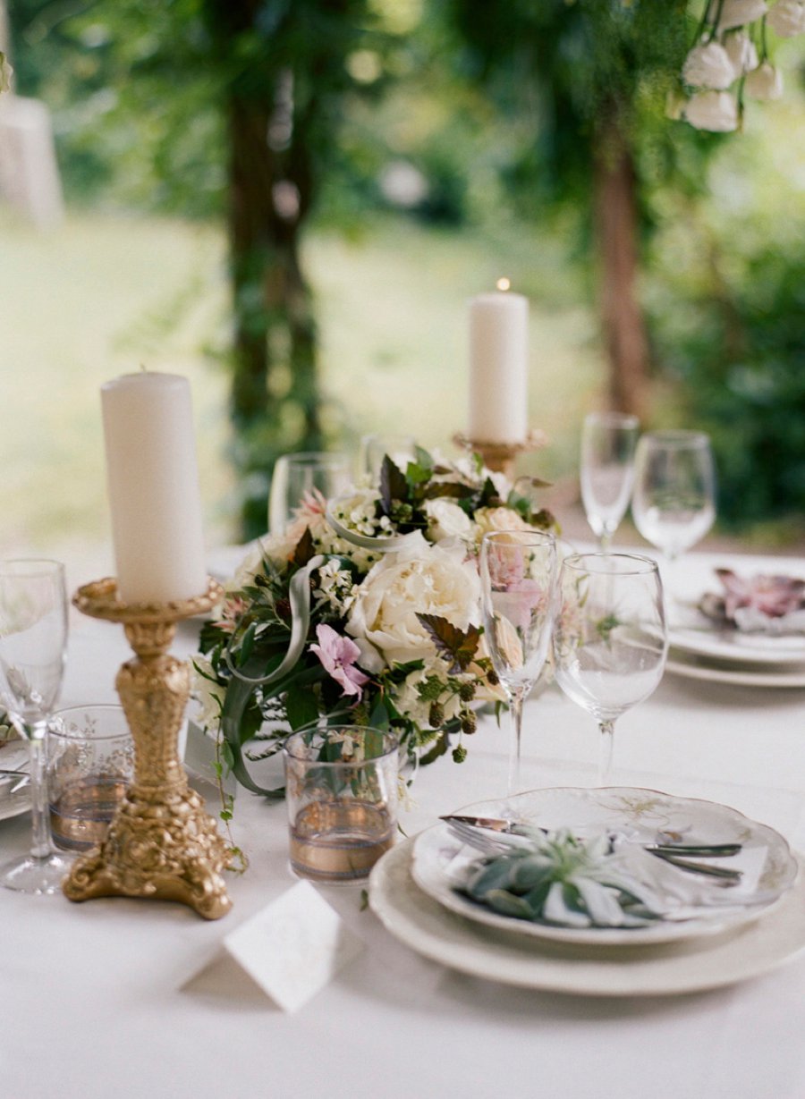 Romantic Blush, White, & Green Italian Villa Wedding Ideas via TheELD.com