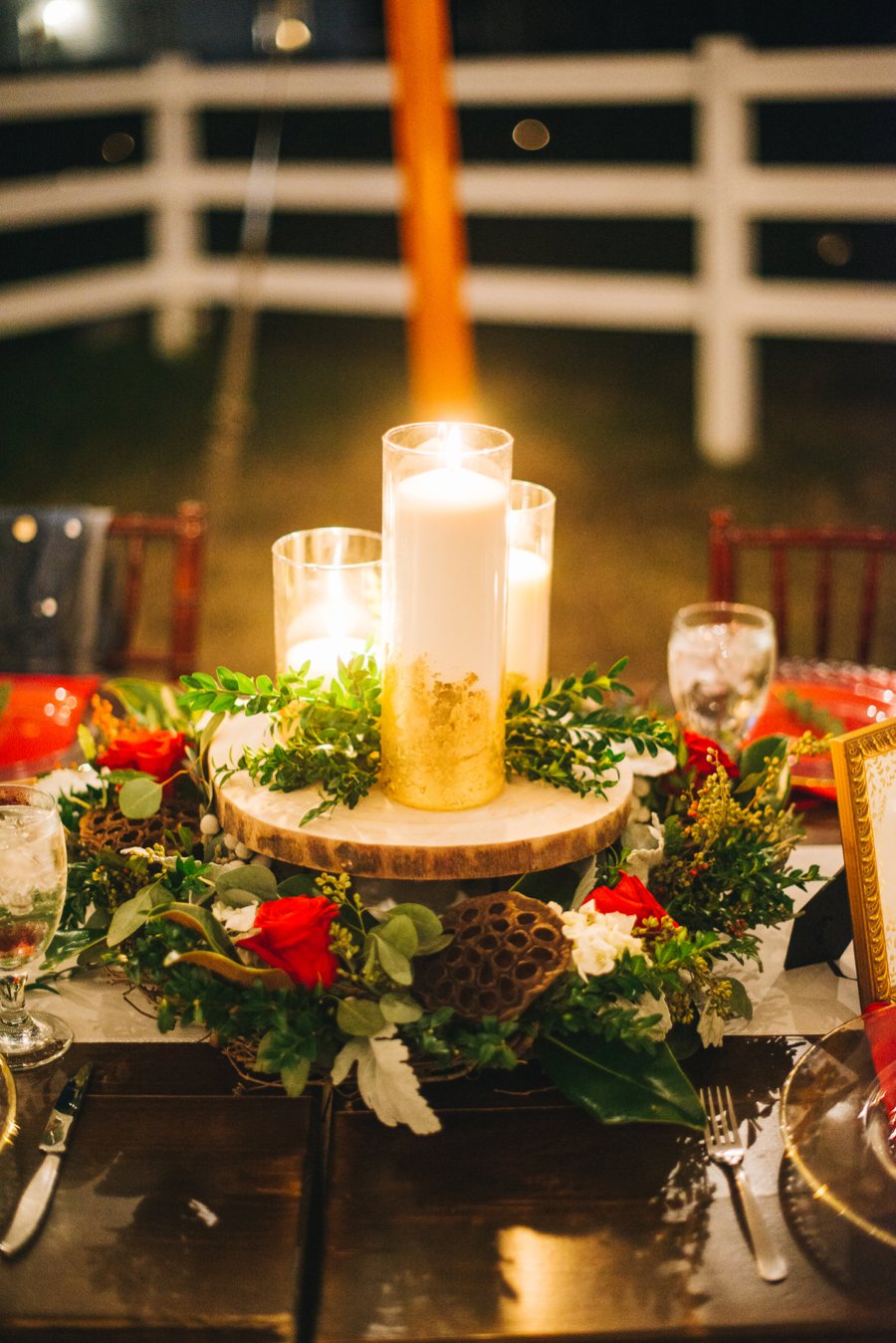 A Rustic Red and White Woodland inspired Central Florida Wedding via TheELD.com