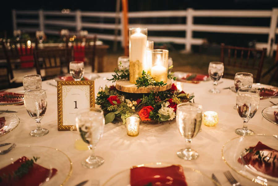 A Rustic Red and White Woodland inspired Central Florida Wedding via TheELD.com