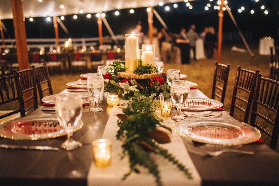 A Rustic Red and White Woodland inspired Central Florida Wedding via TheELD.com