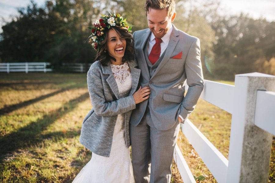 A Rustic Red and White Woodland inspired Central Florida Wedding via TheELD.com