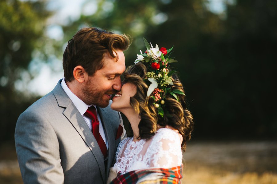 A Rustic Red and White Woodland inspired Central Florida Wedding via TheELD.com