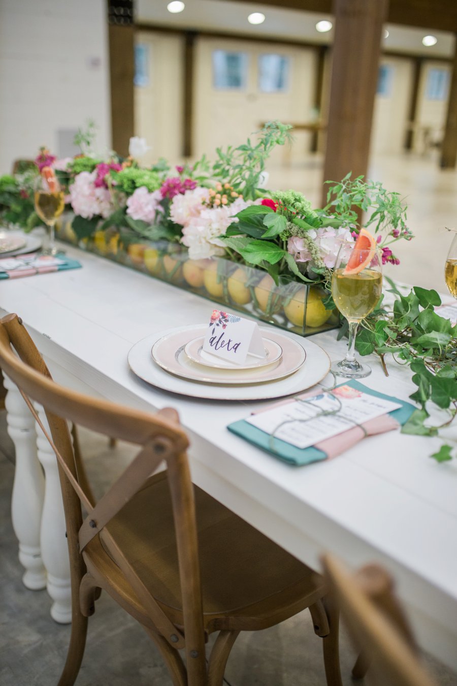 Colorful Summer Floral & Citrus Wedding Ideas via TheELD.com