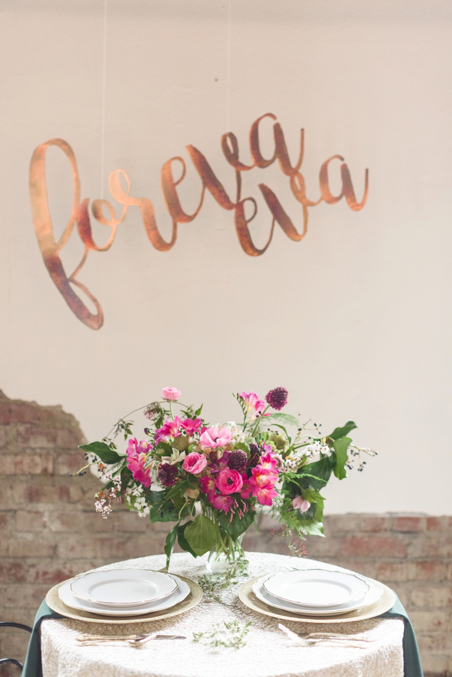 Pink & Green Romantic Urban Wedding Ideas via TheELD.com