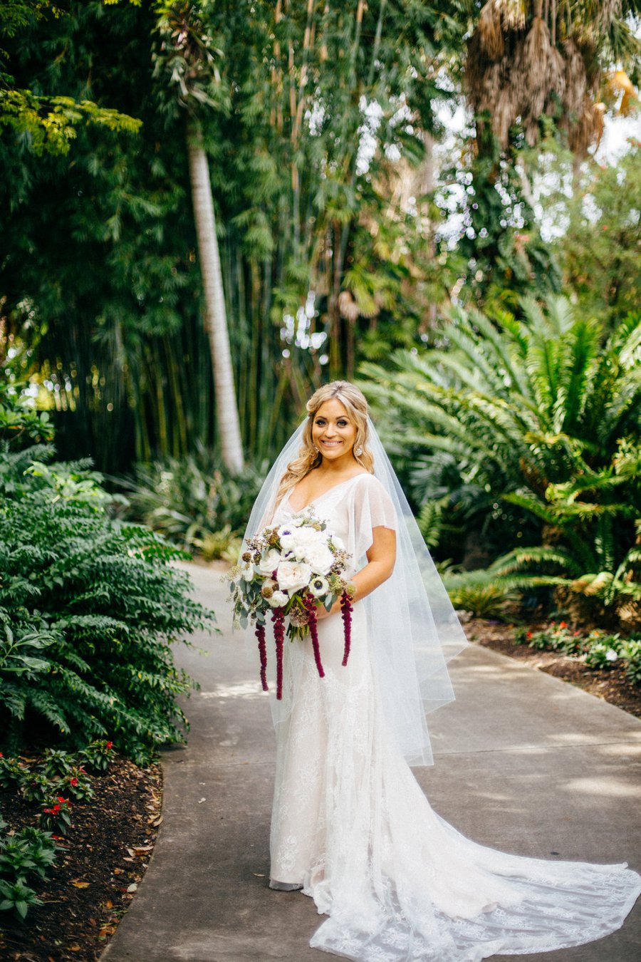 A Burgundy and Blush Ethereal Florida Garden Wedding via TheELD.com