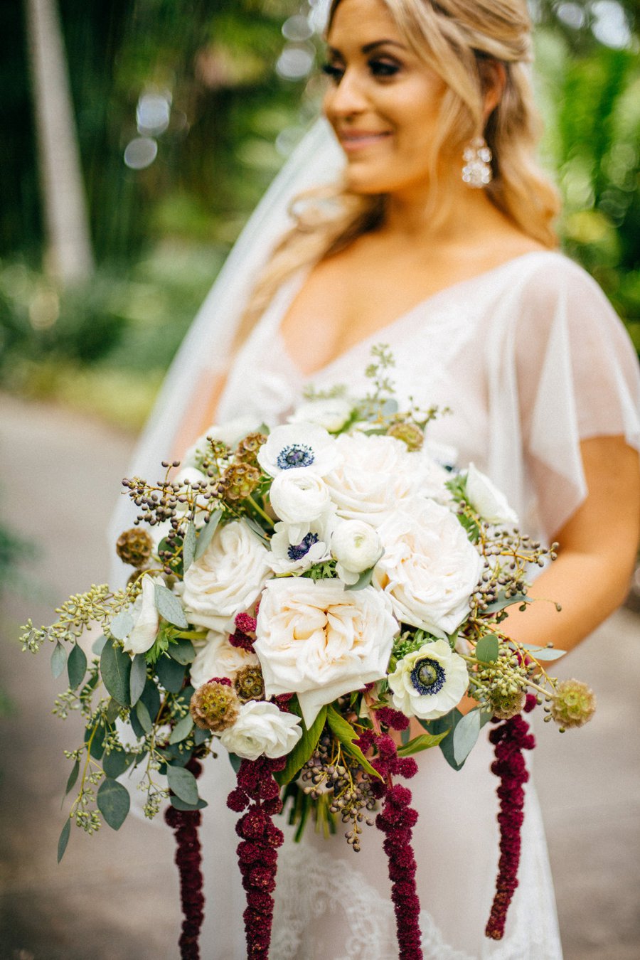 A Burgundy and Blush Ethereal Florida Garden Wedding via TheELD.com