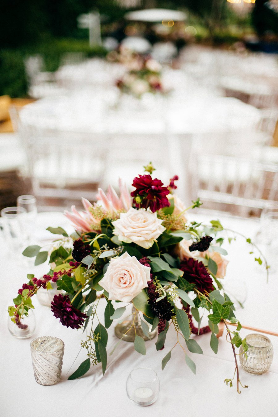 A Burgundy and Blush Ethereal Florida Garden Wedding via TheELD.com