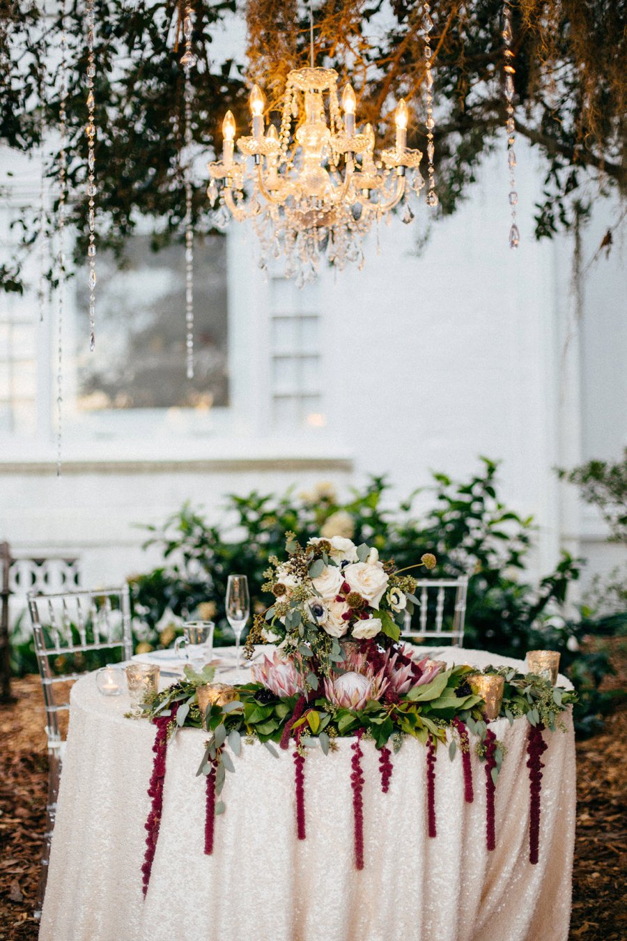 A Burgundy and Blush Ethereal Florida Garden Wedding via TheELD.com