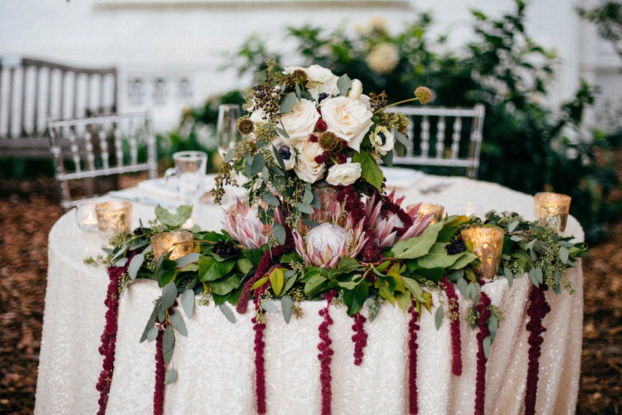 A Burgundy and Blush Ethereal Florida Garden Wedding via TheELD.com