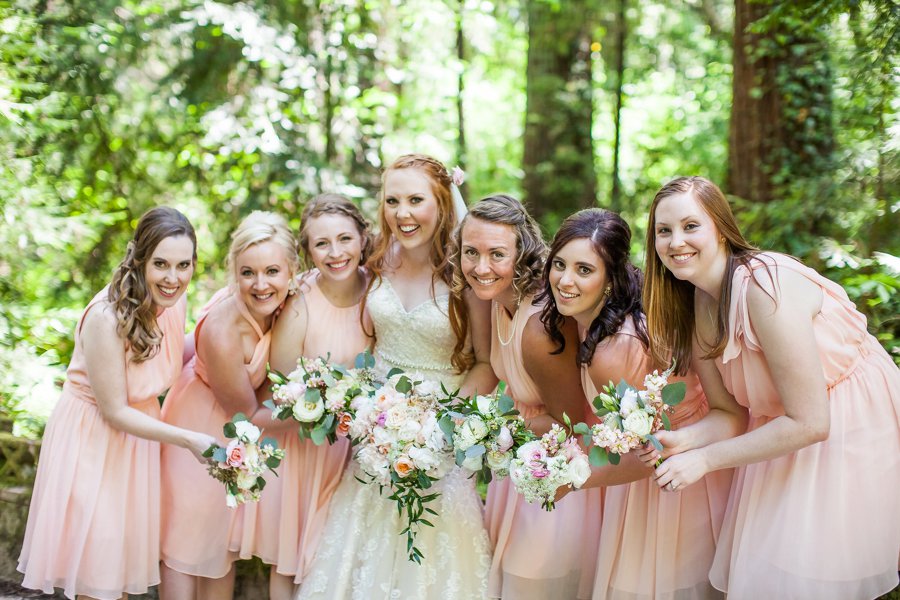 Blush, Peach, & Ivory Woodsy California Wedding via TheELD.com