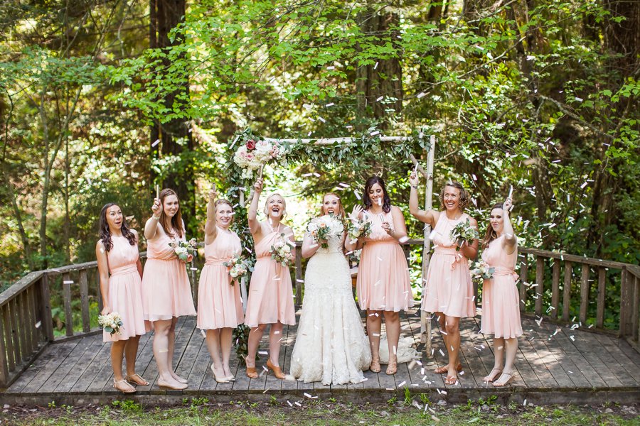 Blush, Peach, & Ivory Woodsy California Wedding via TheELD.com