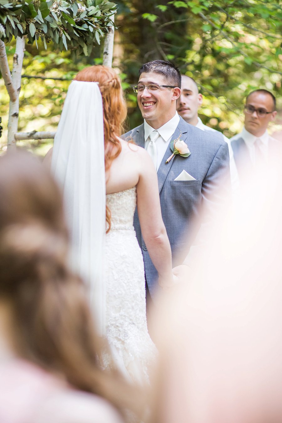 Blush, Peach, & Ivory Woodsy California Wedding via TheELD.com