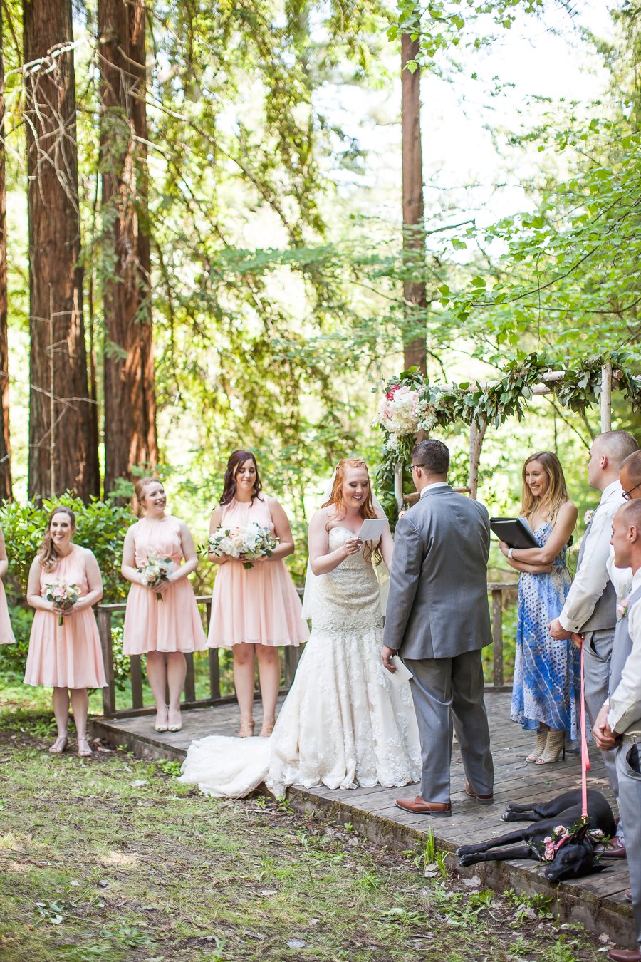 Blush, Peach, & Ivory Woodsy California Wedding via TheELD.com