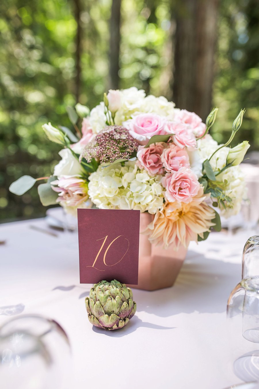 Blush, Peach, & Ivory Woodsy California Wedding via TheELD.com