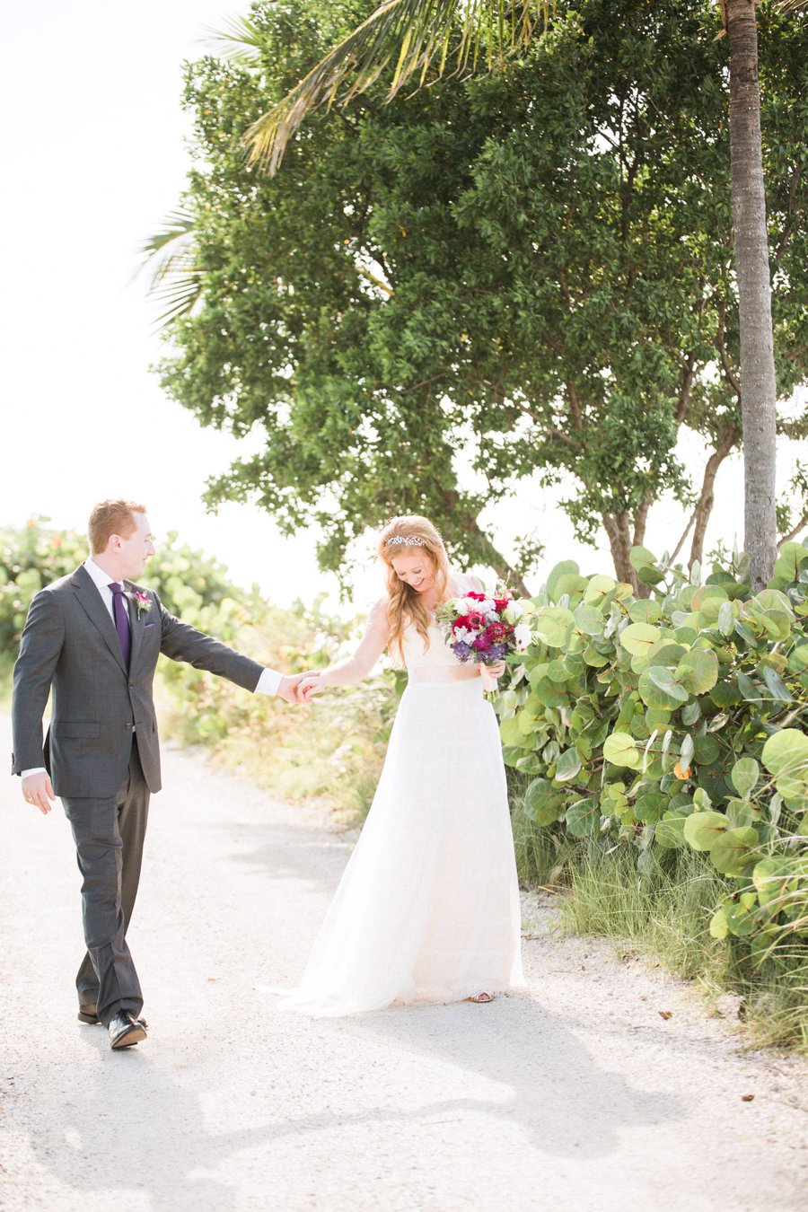 A Romantic Purple & Red Captiva Island Wedding via TheELD.com