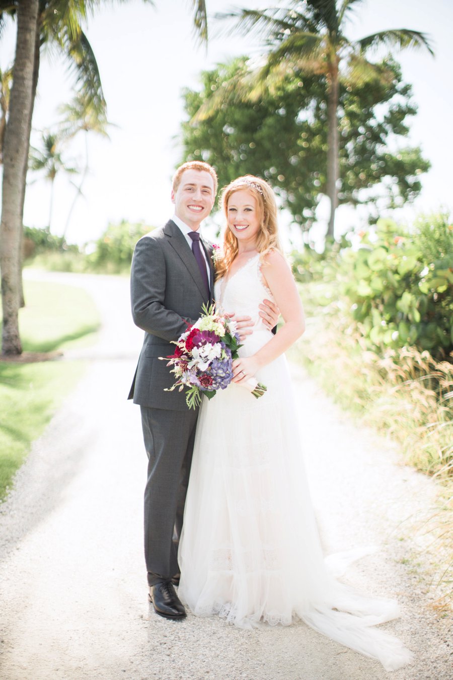 A Romantic Purple & Red Captiva Island Wedding via TheELD.com