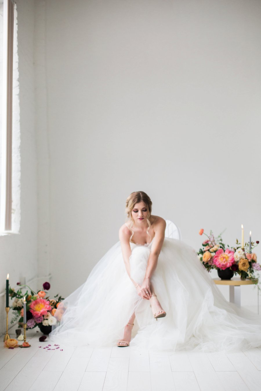 Colorful Coral & Peach Floral Wedding Inspiration via TheELD.com