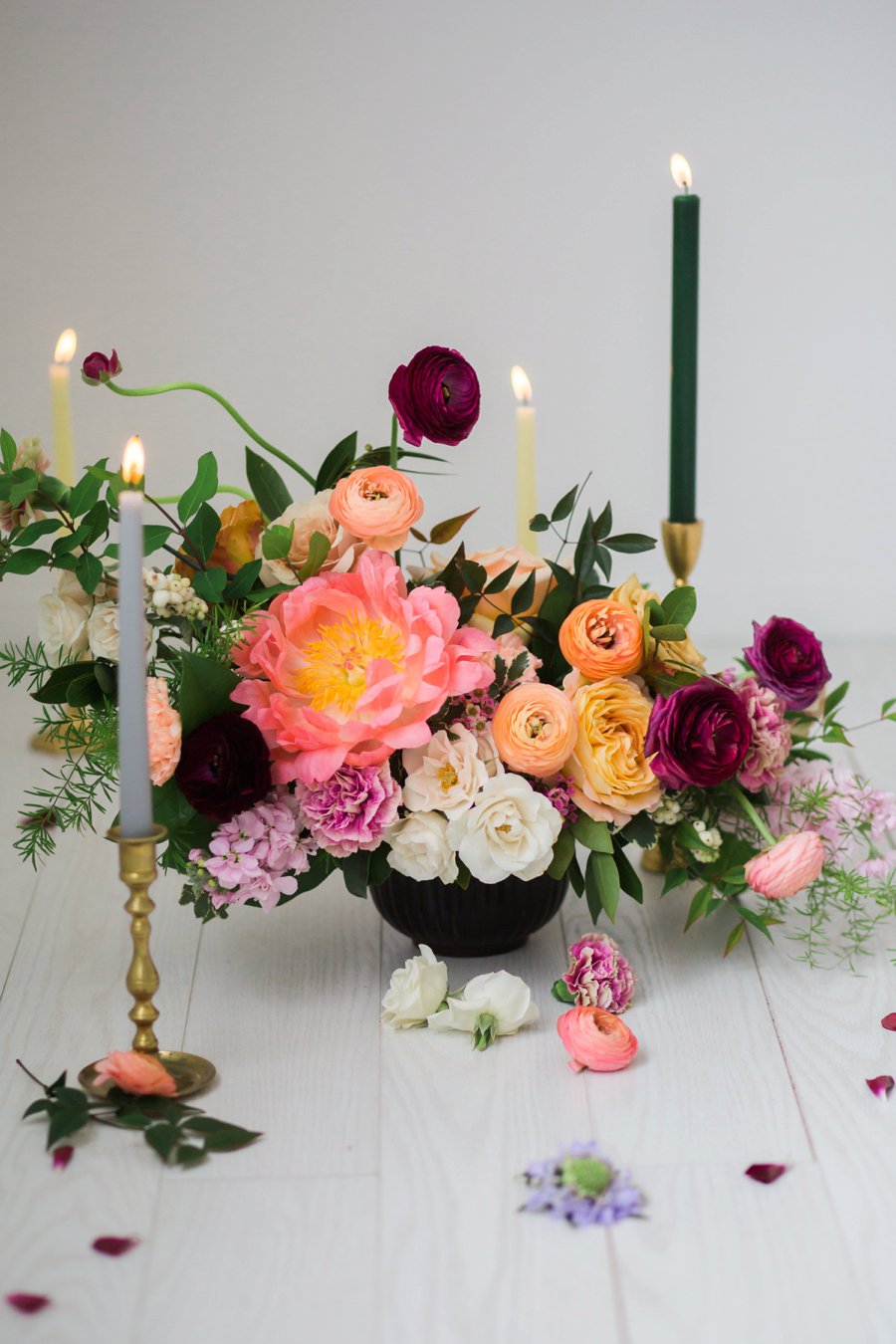 Colorful Coral & Peach Floral Wedding Inspiration via TheELD.com