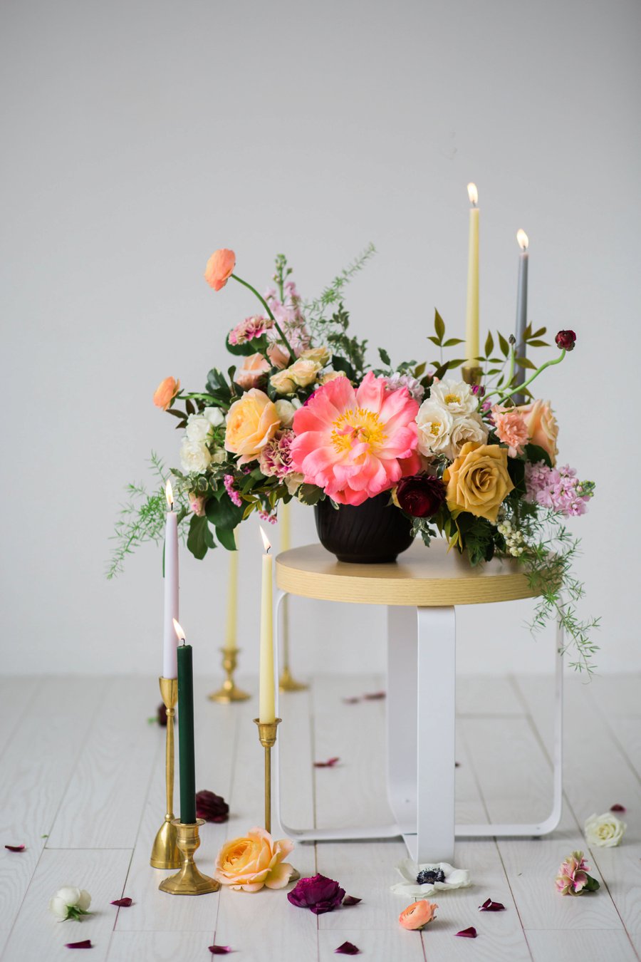 Colorful Coral & Peach Floral Wedding Inspiration via TheELD.com