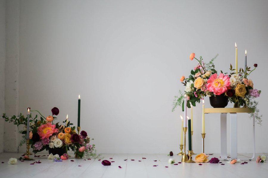 Colorful Coral & Peach Floral Wedding Inspiration via TheELD.com