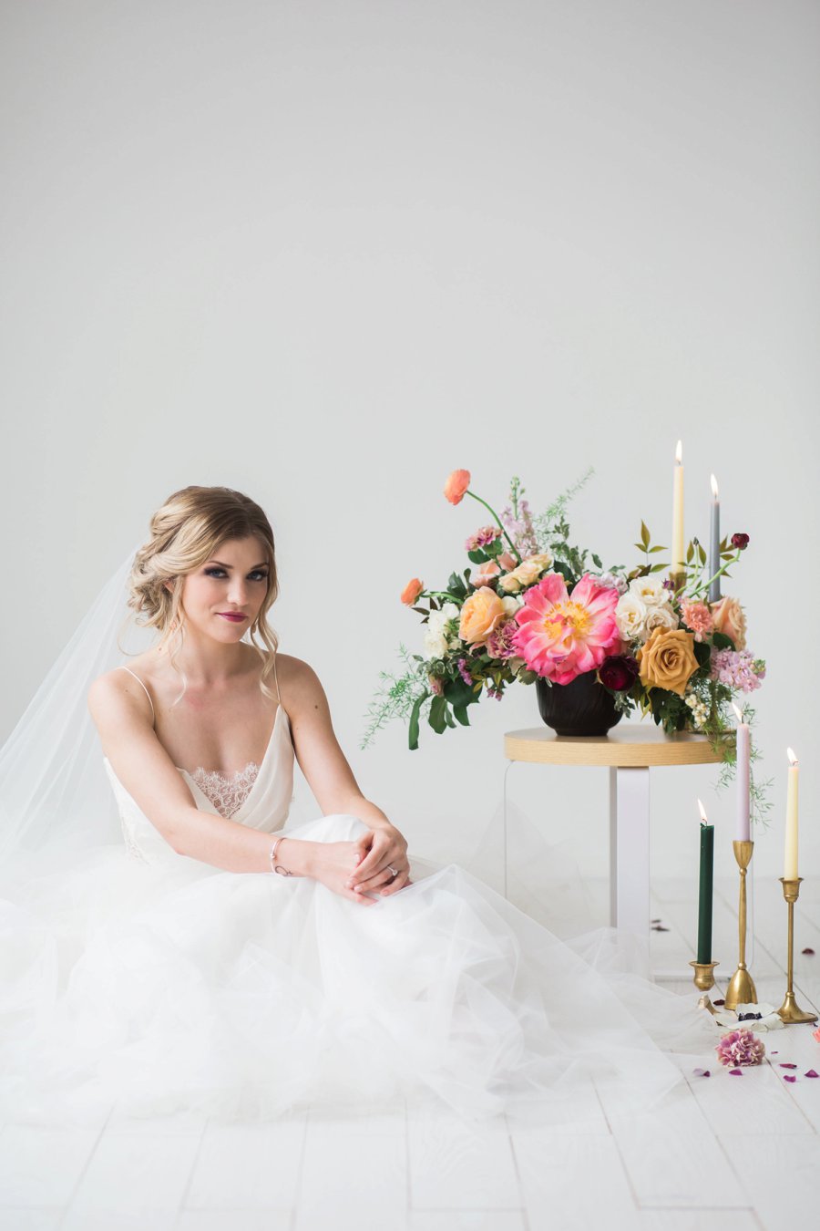 Colorful Coral & Peach Floral Wedding Inspiration via TheELD.com