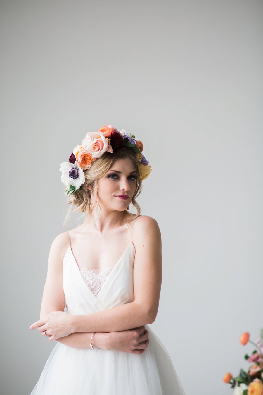 Colorful Coral & Peach Floral Wedding Inspiration via TheELD.com