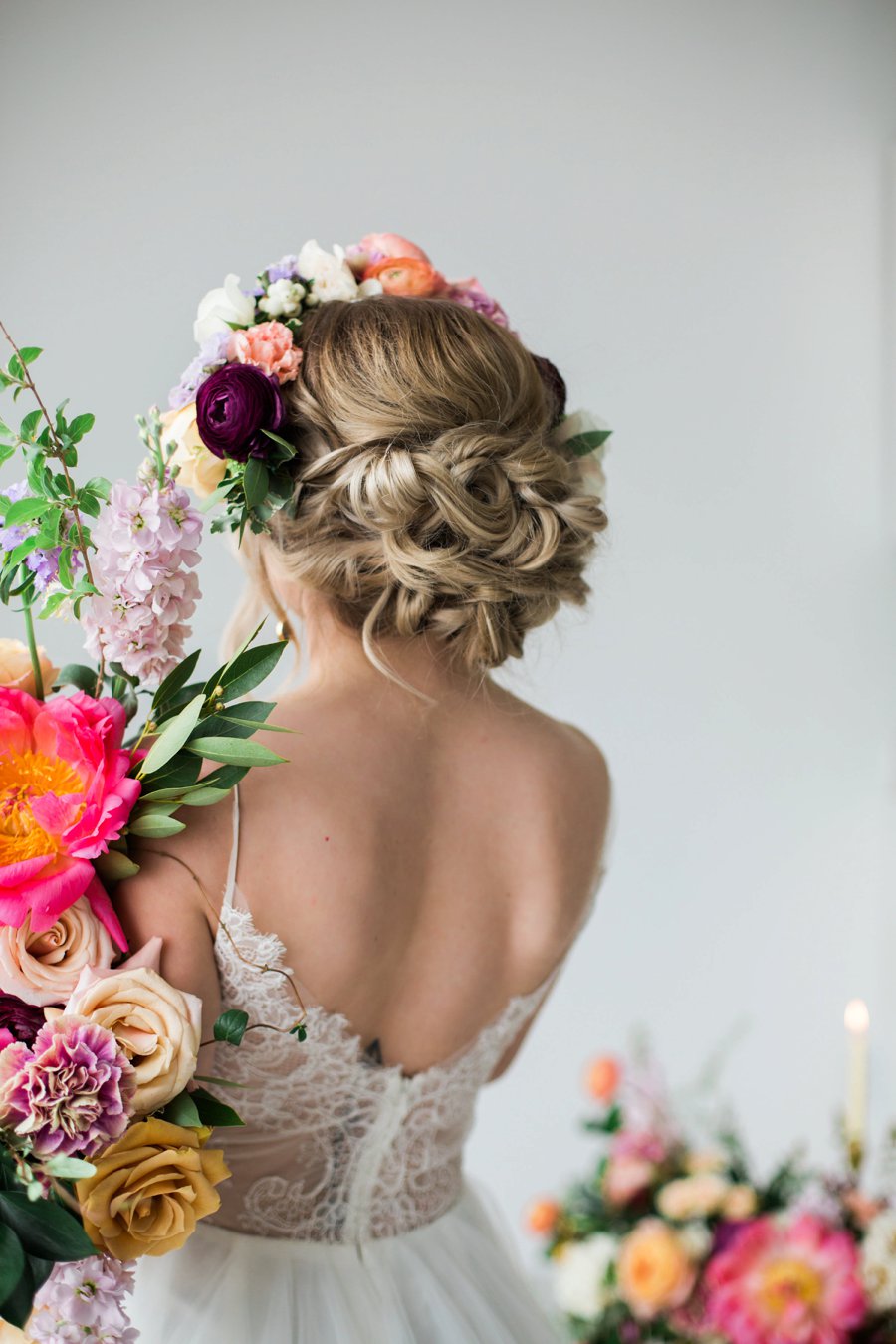 Colorful Coral & Peach Floral Wedding Inspiration via TheELD.com