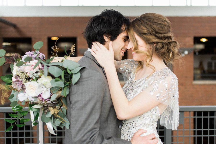 Lavender, Grey, & White Spring Inspired Geometric Wedding Ideas via TheELD.com