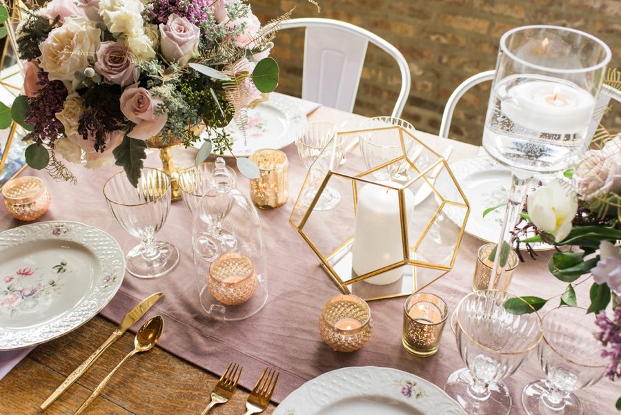 Lavender, Grey, & White Spring Inspired Geometric Wedding Ideas via TheELD.com