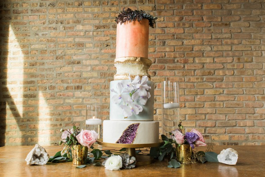 Lavender, Grey, & White Spring Inspired Geometric Wedding Ideas via TheELD.com
