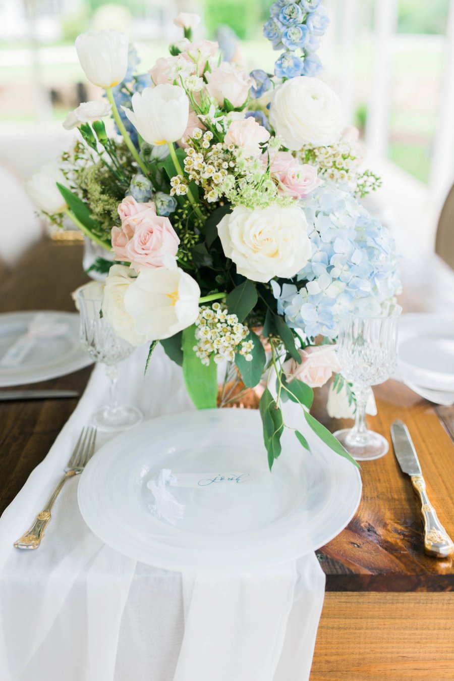 Blush & Blue Rustic Romantic Wedding Ideas via TheELD.com