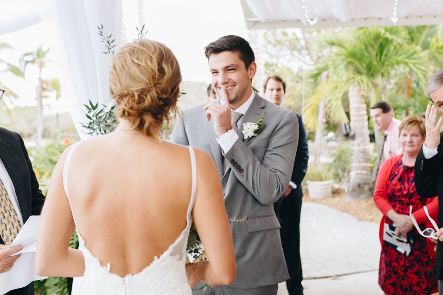 A Romantic Green & White Oceanside Miami Wedding via TheELD.com