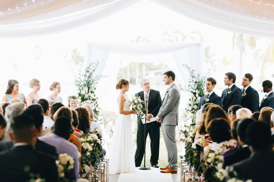 A Romantic Green & White Oceanside Miami Wedding via TheELD.com