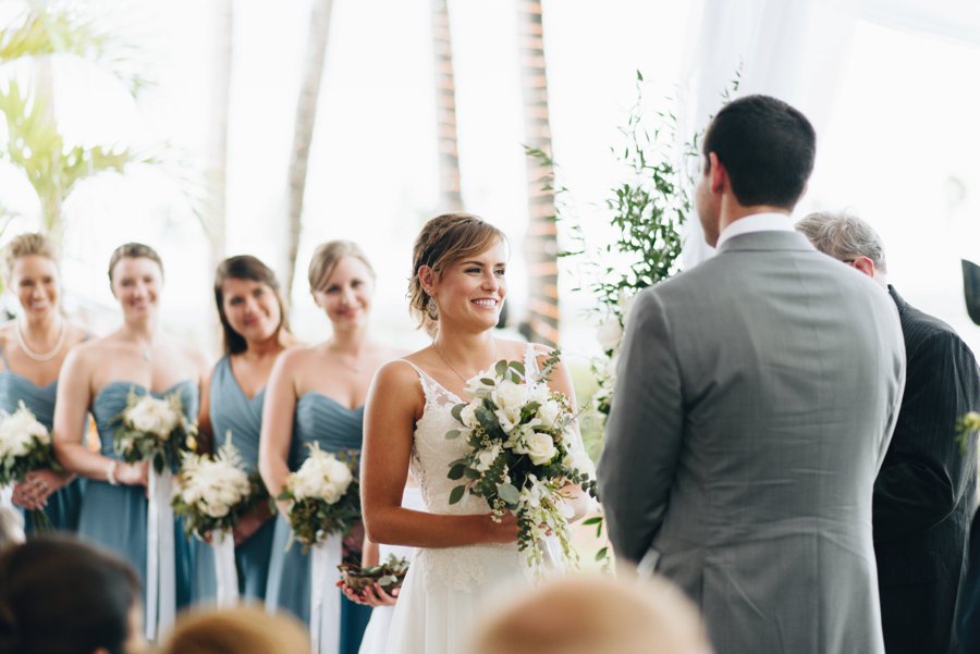 A Romantic Green & White Oceanside Miami Wedding via TheELD.com