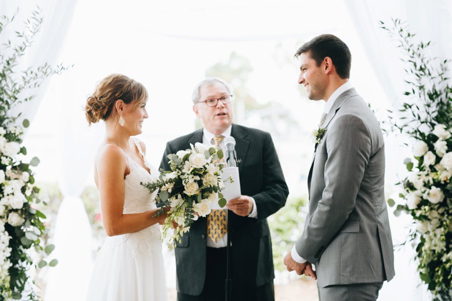 A Romantic Green & White Oceanside Miami Wedding via TheELD.com