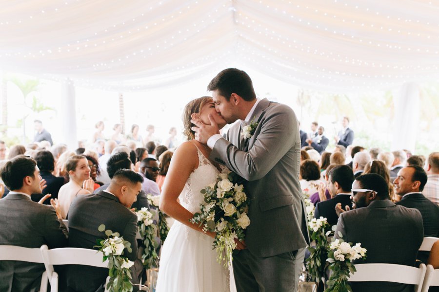 A Romantic Green & White Oceanside Miami Wedding via TheELD.com