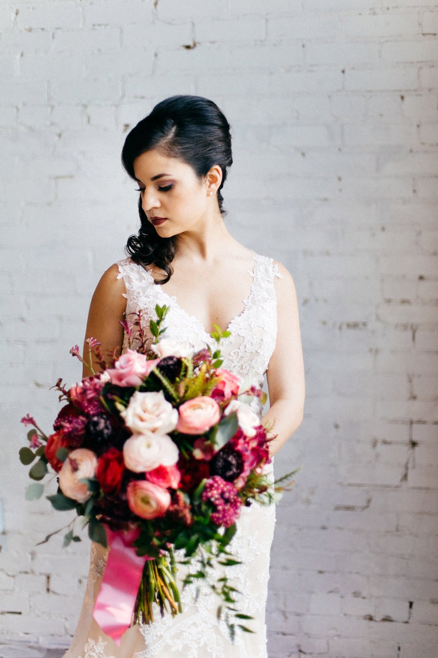 Romantic Pink & Red Industrial Wedding Ideas via TheELD.com