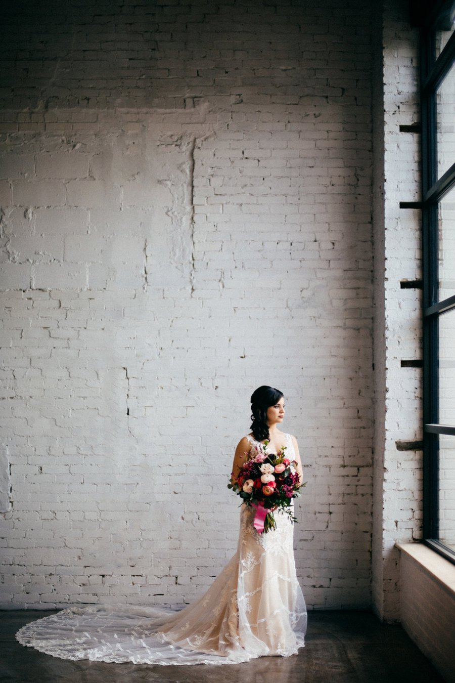 Romantic Pink & Red Industrial Wedding Ideas via TheELD.com