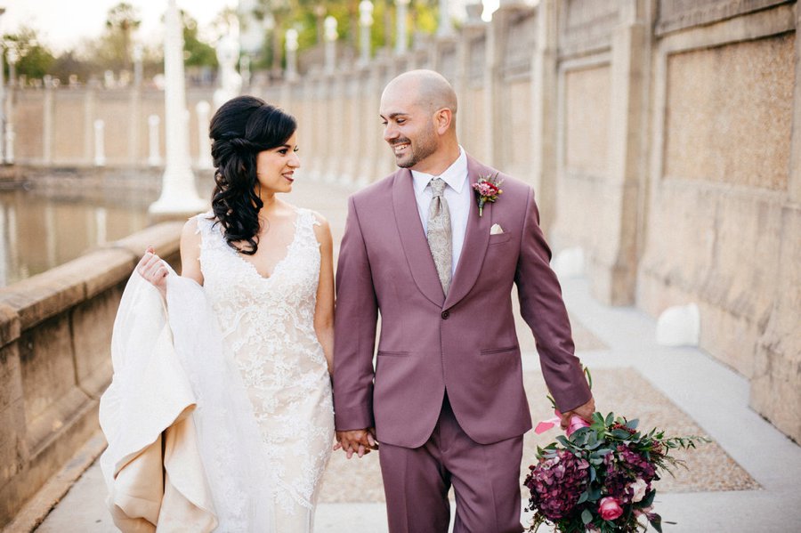 Romantic Pink & Red Industrial Wedding Ideas via TheELD.com