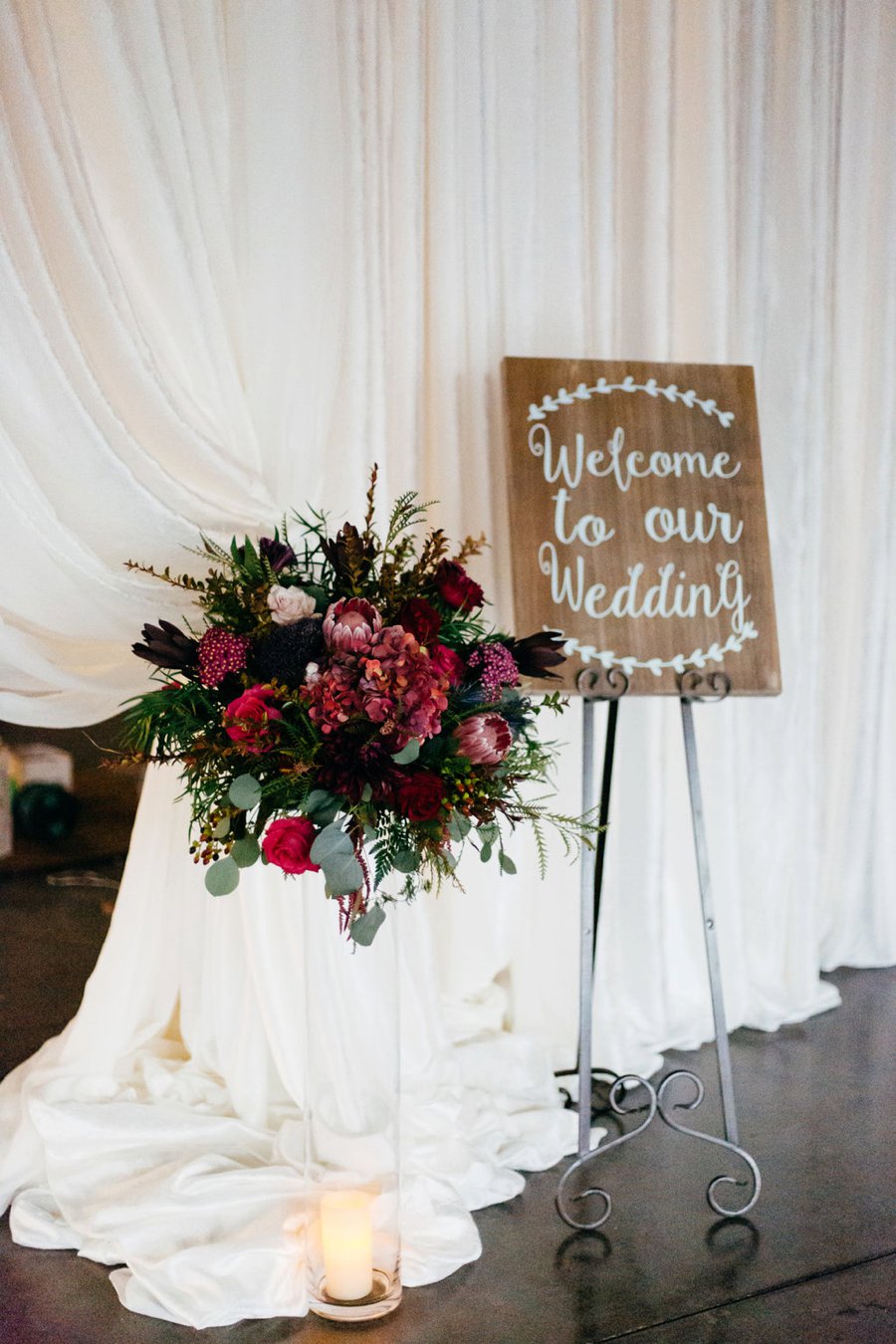 Romantic Pink & Red Industrial Wedding Ideas via TheELD.com