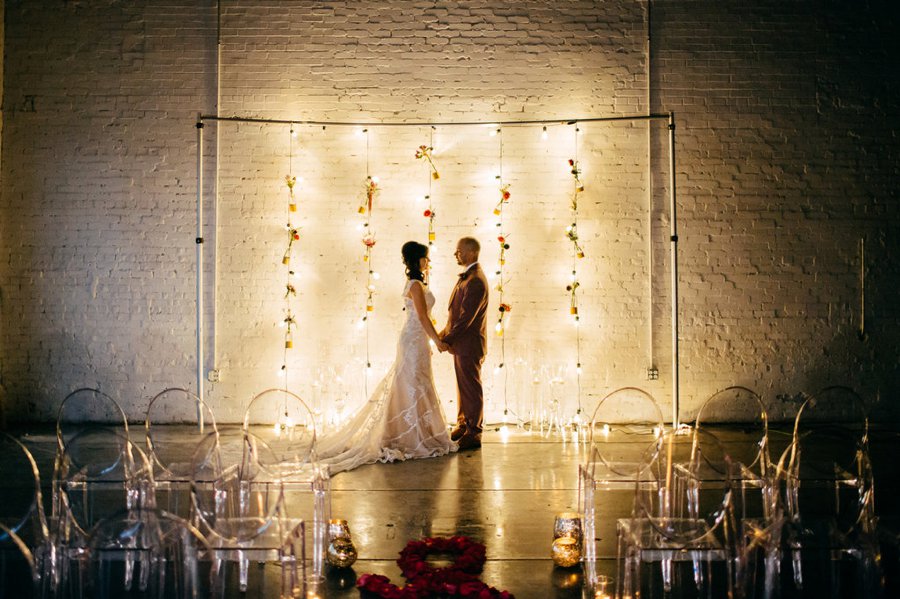 Romantic Pink & Red Industrial Wedding Ideas via TheELD.com