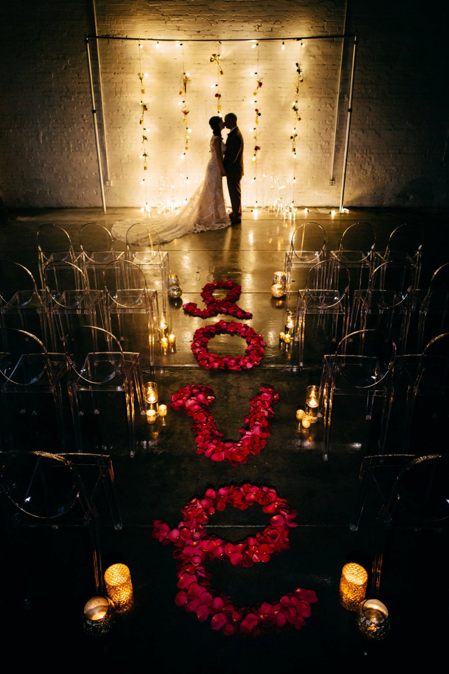 Romantic Pink & Red Industrial Wedding Ideas via TheELD.com